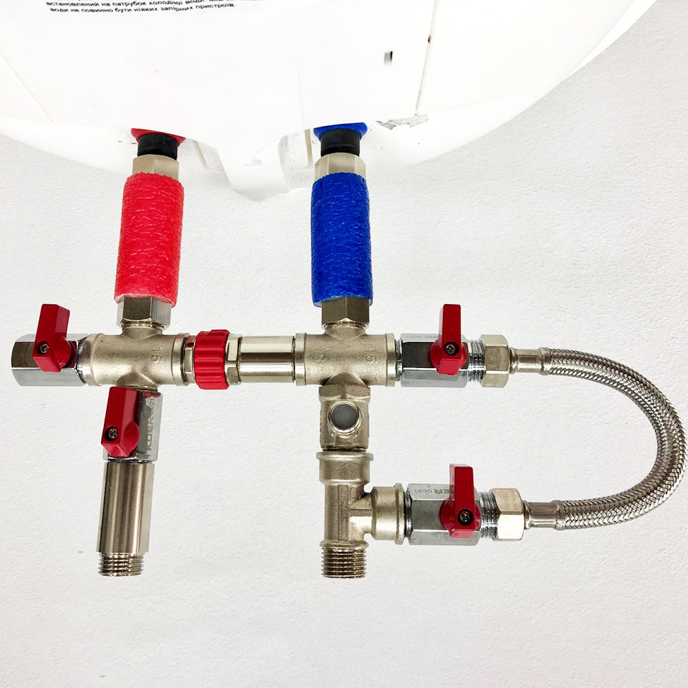 Комплект підключення для бойлера, водонагрівача 12 BYPASS Boiler Series з байпасом 1/2" KVANT