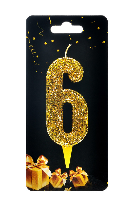 Свічка Цифра "6" Чарівне золото
