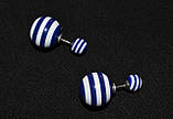 Сережки "Смугасті кульки"", чорні , пластик (55/25) (ціна за 1шт. +30 грн), фото 6