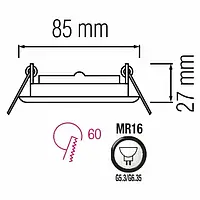 Світильник для лампи MR16 ORKIDE білий HOROZ ELECTRIC 015-007-0050-010
