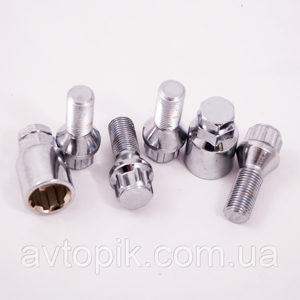 Комплект болтів (секретки) ZW Конус (M14x1,5x27) LB 001 (4+2 Ключа) PLASTIC PACK