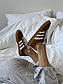 Чоловічі кросівки Adidas Gazelle x Gucci Caramel (коричневі) низькі стильні кроси шкіра карамель AS024, фото 4