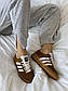 Чоловічі кросівки Adidas Gazelle x Gucci Caramel (коричневі) низькі стильні кроси шкіра карамель AS024, фото 5