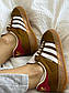 Чоловічі кросівки Adidas Gazelle x Gucci Caramel (коричневі) низькі стильні кроси шкіра карамель AS024, фото 8
