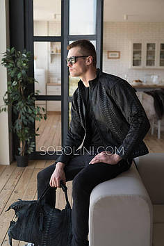 Бомбер чоловічий зі шкіри пітона Драгон