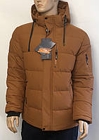 Куртка мужская ,зимняя, молодежная, SAZ, цвета теракот, прямая .Китай.