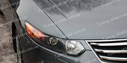 Вії Хонда Акорд 8 дорестайлінг (накладки на передні фари Honda Accord 8 дорестайлінг)