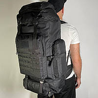 Тактический рюкзак 80-85л, черный, армейский, ВСУ, военный, рюкзак вещевой, камуфляж, походный ранец