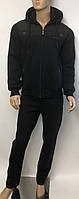 Чоловічий спортивнный костюм, FORE, теплий, чорного кольору, провелюрений на флісі ,з капюшоном,Туреччина.
