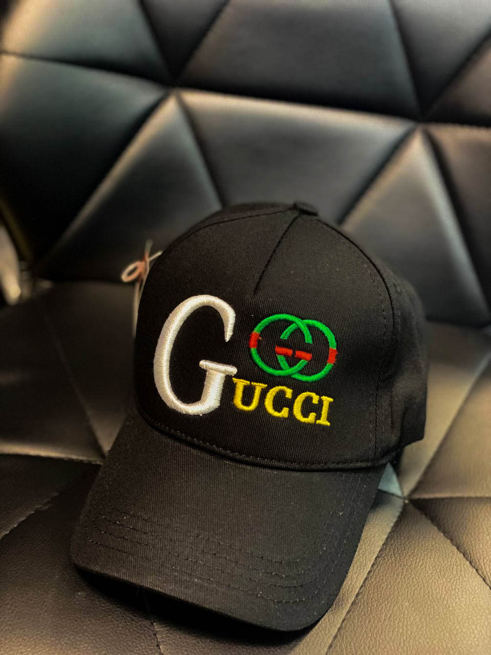 Бейсболка чоловіча чорна весна-літо Кепка Gucci (Гуччі)