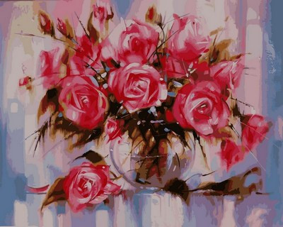 Картина за номерами "Ніжні троянди" (VP570) Турбо 40 х 50 см