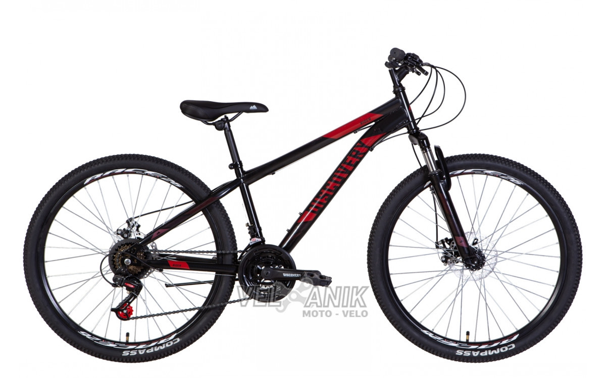 Велосипед 26" Discovery RIDER AM DD (рама 13") чорно-червоний мат