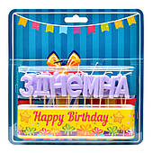 Свічки букви З днем народження лавандові V2