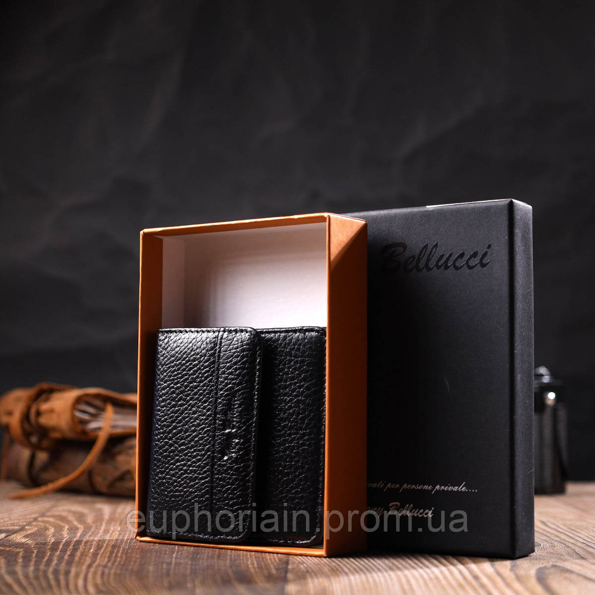 Мужской компактный кошелек из натуральной кожи Tony Bellucci 22040 Черный Отличное качество - фото 7 - id-p1919331012