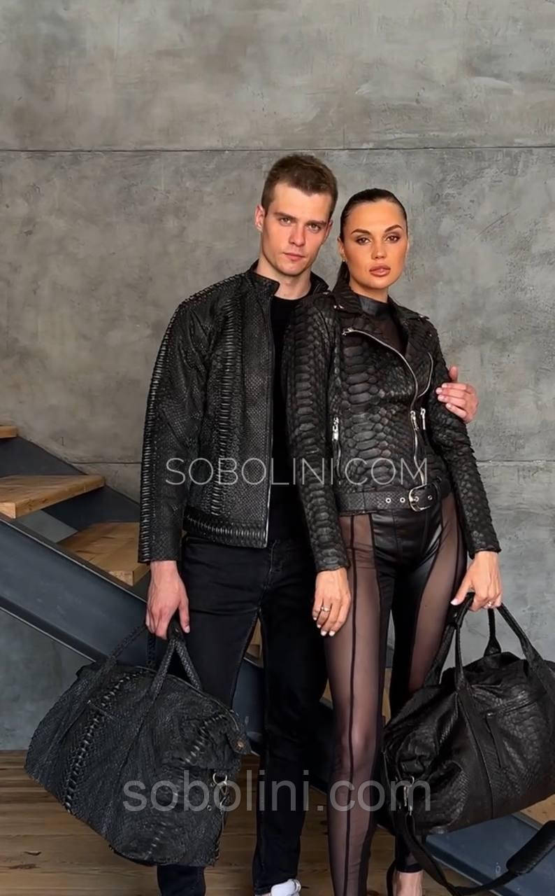 Модний одяг для двох з натуральної шкіри крокодилів, фото 1
