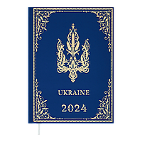 Щоденник датов. 2024 UKRAINE, A5, блакитний