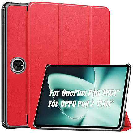 Шкіряний чохол книжка Crazy Horse на планшет OPPO Pad 2 (11.61") / червоний, фото 1