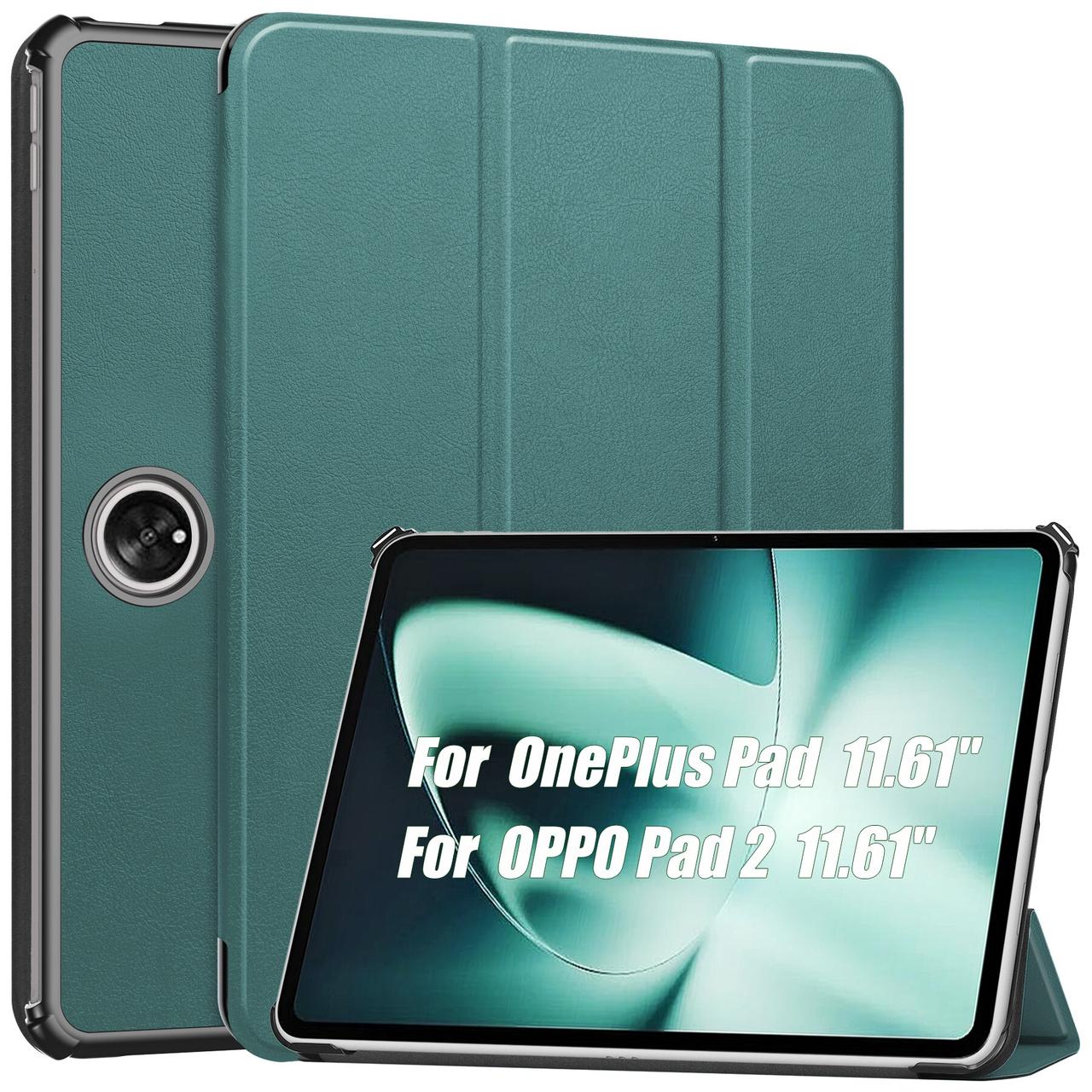 Шкіряний чохол книжка Crazy Horse на планшет OPPO Pad 2 (11.61") / зелений
