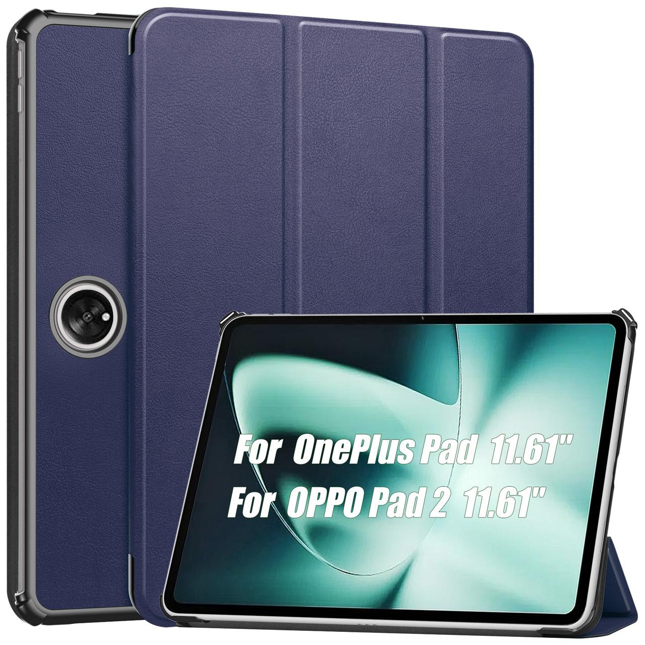 Шкіряний чохол-книжка Crazy Horse на планшет OPPO Pad 2 (11.61") / синій