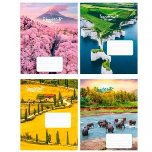Зошит 18 аркушів клітинка Природа, міста, море, пейзажі і т.д. KNZ