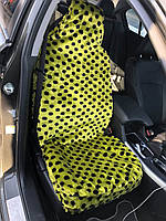 Автомобильные универсальные чехлы салона на сиденья Хутряні желтые меховые комплект 3