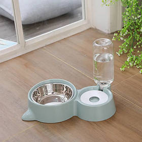 Миска для котів та собак Semi Animal bowl 16*31*22 см, Blue з автоматичною напувалкою 500 мл