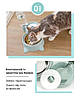 Миска для котів та собак Semi Animal bowl 16*31*22 см, Blue з автоматичною напувалкою 500 мл, фото 3