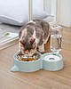 Миска для котів та собак Semi Animal bowl 16*31*22 см, Blue з автоматичною напувалкою 500 мл, фото 7