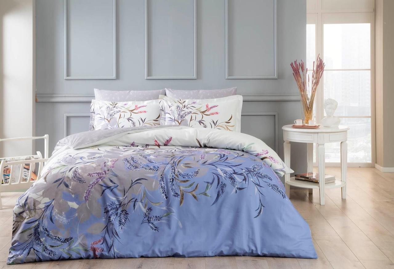 Сімейна Турецька Постільна Білизна TAC Alvon Сатин Digital 160х220см (2 шт), фото 1
