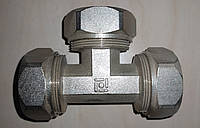 Тройник соединительный (равнопроходной) для металлопластиковой трубы 16х16х16 GINDE