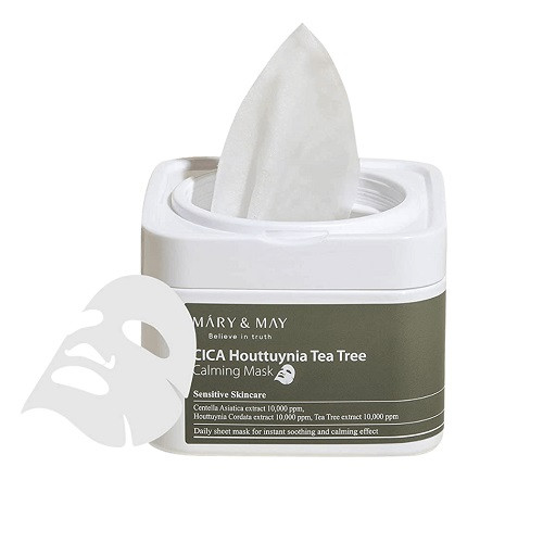 Mary&May CICA Houttuynia Tea Tree Calming Mask Заспокійливі маски з екстрактом чайного дерева