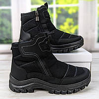 Ботинки мужские черные зимние высокие с молнией на меху Dago Style 3623 44