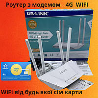 Роутер 4G модем LB-Link з вай фай під сім карту Wi Fi роутер від сім карти роутер 4 джі інтернет з собою