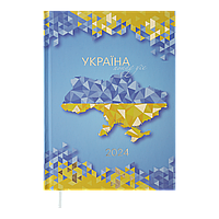 Щоденник датований 2024 UKRAINE, A5, св. синій