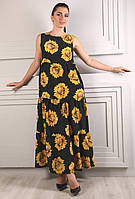 Жіноче плаття соняшник. Модель 267.  Розміри 50-58