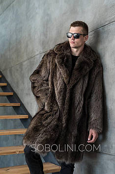 Розкішна чоловіча шуба американський єнот