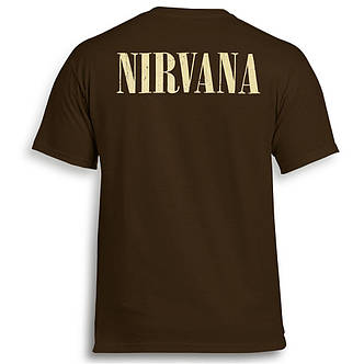Футболка NIRVANA лого з гітарою Коричневий, фото 3