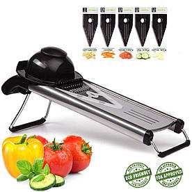 Овочерізка MasterPro | Слайсер | Ломтерізка 5 в 1 - З нержавіючої сталі BGMP-5500