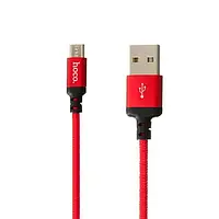 Дата-кабель Hoco Times Speed X14 2m USB (тато) - microUSB (тато) Black Red