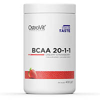 Амінокислота BCAA OstroVit BCAA 20-1-1, 400 грам Полуничний крем EXP