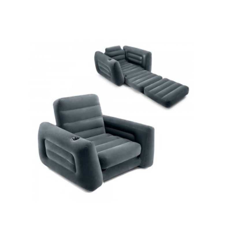 ☀️Велюр крісло 117х224х66 см, підсклянник, фото 1