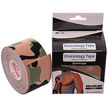 Кінезіотейп BC-0474-3.8 Kinesio tape еластичний пластир у рулоні camouflage Woodland