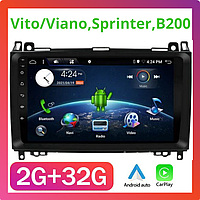 Штатна магнітола для Mercedes Sprinter(W906)/Vito/Viano/B200 Android12 Универсальная магнитола на Спринтер