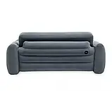 ☀️Надувний велюровий диван, Index 66552, в розкладеному вигляді 203-224-66см, з підсклянником, фото 3