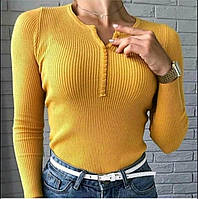 Кофта жіноча стильна в рубчик із ґудзиками розмір 44-46 (14 кв) "LATTE" купити недорого від прямого постачальника