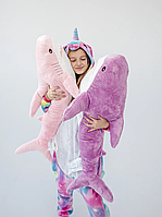 Большая Мягкая игрушка Акула Блохэй ИКЕА 60 см оригинал, 2в1 игрушка-подушка, Акула розовая Ikea 60 см