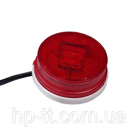 Ліхтар габаритний Fristom FT-060 C LED червоний зі світловідбивачем і проводом, фото 1