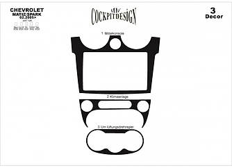 Накладки на панель (Meric) для Chevrolet Spark 2004-2009 рр від VLF комп.