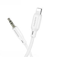 Аудио кабель BOROFONE BL18 iPhone silicone цифровой audio conversion cable, цвет белый