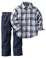 Джинсы + Рубашка Carters. 12 месяцев 72-78 см. Набор из 2-х частей